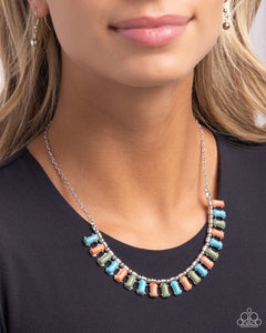 Paparazzi "Stony Shimmer" Blue Necklace & Earring Set Paparazzi Jewelry