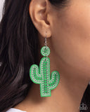 Paparazzi "Cactus Cameo" Green Earrings Paparazzi Jewelry