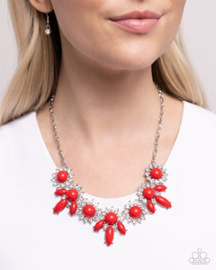 Paparazzi "Flair for the Feminine" Red Necklace & Earring Set Paparazzi Jewelry