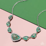 Paparazzi "Discreet Dazzle" Green Necklace & Earring Set Paparazzi Jewelry