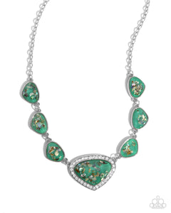 Paparazzi "Discreet Dazzle" Green Necklace & Earring Set Paparazzi Jewelry