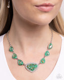 Paparazzi "Discreet Dazzle" Green Necklace & Earring Set Paparazzi Jewelry