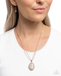 Paparazzi "Beachy Baroness" Rose Gold Necklace & Earring Set Paparazzi Jewelry