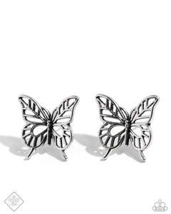 Paparazzi "High and FLIGHTY" Silver Fashion Fix Post Earrings Paparazzi Jewelry