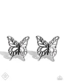 Paparazzi "High and FLIGHTY" Silver Fashion Fix Post Earrings Paparazzi Jewelry