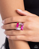 Paparazzi "Sinuous Square" Pink Ring Paparazzi Jewelry