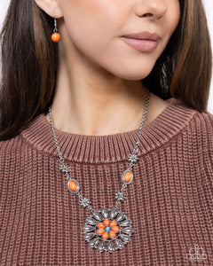 Paparazzi "Ornate Opinion" Orange Necklace & Earring Set Paparazzi Jewelry