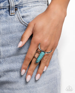 Paparazzi "Longhorn Luxe" Blue Ring Paparazzi Jewelry