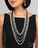 Paparazzi "Nostalgic" Silver 2024 Zi Collection Necklace & Earring Set Paparazzi Jewelry