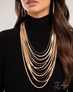 Paparazzi "Relentless" Gold 2024 Zi Collection Necklace & Earring Set Paparazzi Jewelry