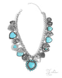 Paparazzi "Devoted" Blue 2024 Zi Collection Necklace & Earring Set Paparazzi Jewelry