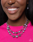 Paparazzi PREORDER "Beaded Benefit" Silver Necklace & Earring Set Paparazzi Jewelry