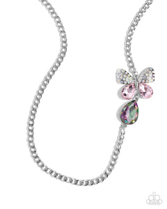 Paparazzi "Fluttering Finesse" Pink Necklace & Earring Set Paparazzi Jewelry