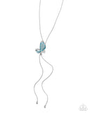 Paparazzi "Focused Flutter" Blue Necklace & Earring Set Paparazzi Jewelry