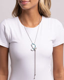 Paparazzi "Focused Flutter" Blue Necklace & Earring Set Paparazzi Jewelry