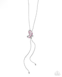 Paparazzi "Focused Flutter" Pink Necklace & Earring Set Paparazzi Jewelry