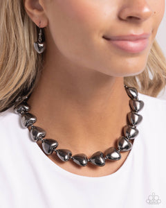 Paparazzi "Hello Heartstrings" Black Necklace & Earring Set Paparazzi Jewelry