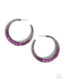 Paparazzi "Embedded Edge" Pink Post Earrings Paparazzi Jewelry