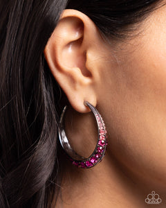 Paparazzi "Embedded Edge" Pink Post Earrings Paparazzi Jewelry