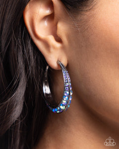 Paparazzi "Embedded Edge" Blue Post Earrings Paparazzi Jewelry