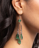 Paparazzi "Winged Wardrobe" Green Earrings Paparazzi Jewelry