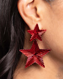 Paparazzi "Patriotic Promise" Red Post Earrings Paparazzi Jewelry