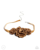 Paparazzi "Home-Grown Homage" Brown Choker Necklace & Earring Set Paparazzi Jewelry