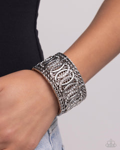 Paparazzi "Forged Fashion" White Bracelet Paparazzi Jewelry