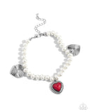 Paparazzi "Heart-struck Haven" Red Bracelet Paparazzi Jewelry