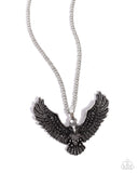 Paparazzi "Edgy Eagle" Silver Necklace & Earring Set Paparazzi Jewelry