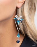 Paparazzi "Shoulder-Dusting Shimmer" Blue Earrings Paparazzi Jewelry