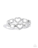 Paparazzi "Flashy Fondness" White Bracelet Paparazzi Jewelry