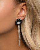 Paparazzi "Floral Fuel"  Black Post Earrings Paparazzi Jewelry