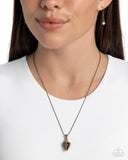 Paparazzi "Conch Confidence" Brass Necklace & Earring Set Paparazzi Jewelry