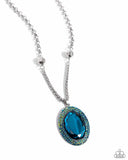 Paparazzi "Manufactured Majesty" Blue Necklace & Earring Set Paparazzi Jewelry