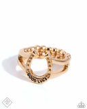 Paparazzi "Luck Be A Leader" Gold Fashion Fix Ring Paparazzi Jewelry