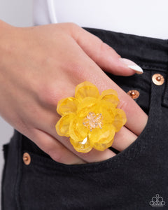 Paparazzi "Petal Privilege" Yellow Ring Paparazzi Jewelry