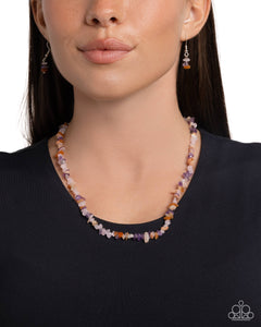 Paparazzi "Chiseled Charm" Purple Necklace & Earring Set Paparazzi Jewelry