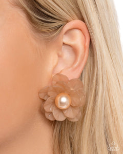 Paparazzi "Blooming Backdrop" Brown Post Earrings Paparazzi Jewelry