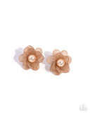 Paparazzi "Blooming Backdrop" Brown Post Earrings Paparazzi Jewelry