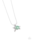 Paparazzi "Sea Turtle Statement" Green Necklace & Earring Set Paparazzi Jewelry