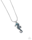 Paparazzi "Seahorse Shanty" Blue Necklace & Earring Set Paparazzi Jewelry