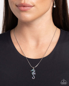 Paparazzi "Seahorse Shanty" Blue Necklace & Earring Set Paparazzi Jewelry