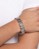 Paparazzi "Admirably Aligned" White Bracelet Paparazzi Jewelry