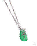 Paparazzi "Sea Glass Stash" Green Necklace & Earring Set Paparazzi Jewelry