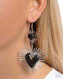 Paparazzi "Sunburst Sweethearts" Black Earrings Paparazzi Jewelry