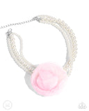 Paparazzi "Radiant Rosette" Pink Choker Necklace & Earring Set Paparazzi Jewelry