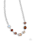 Paparazzi "Bejeweled Bravado" Brown Necklace & Earring Set Paparazzi Jewelry