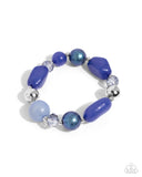 Paparazzi "Beaded Backing" Blue Bracelet Paparazzi Jewelry