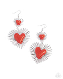 Paparazzi "Sunburst Sweethearts" Red Earrings Paparazzi Jewelry